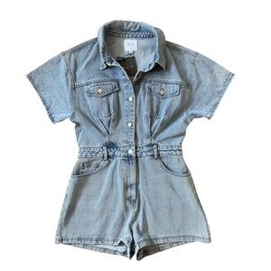 NWT Le Lis Denim Romper | M